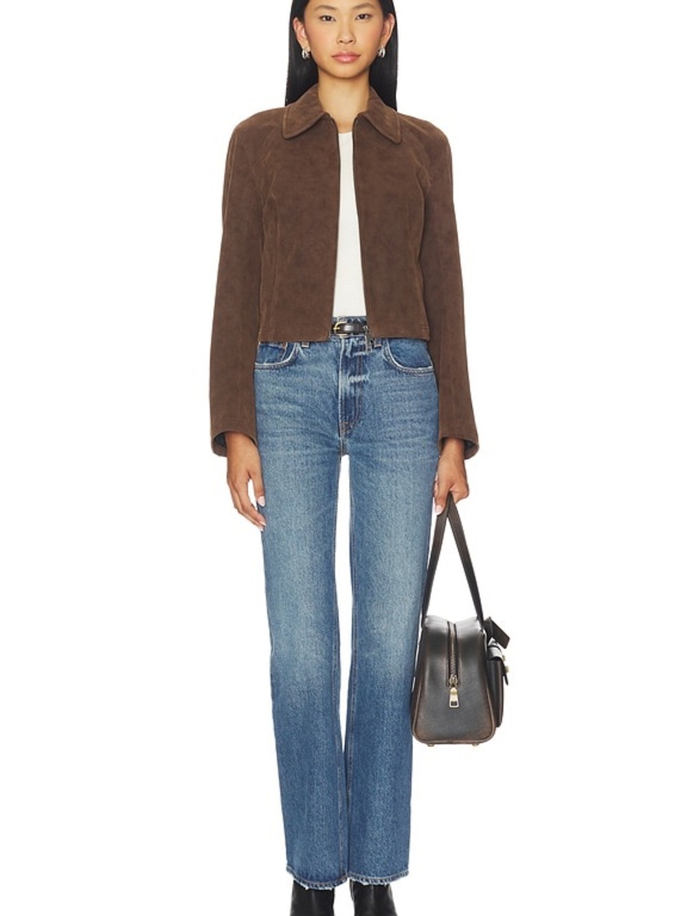 Free People River Faux Suede Jacket Double Espresso Brown NWT XL